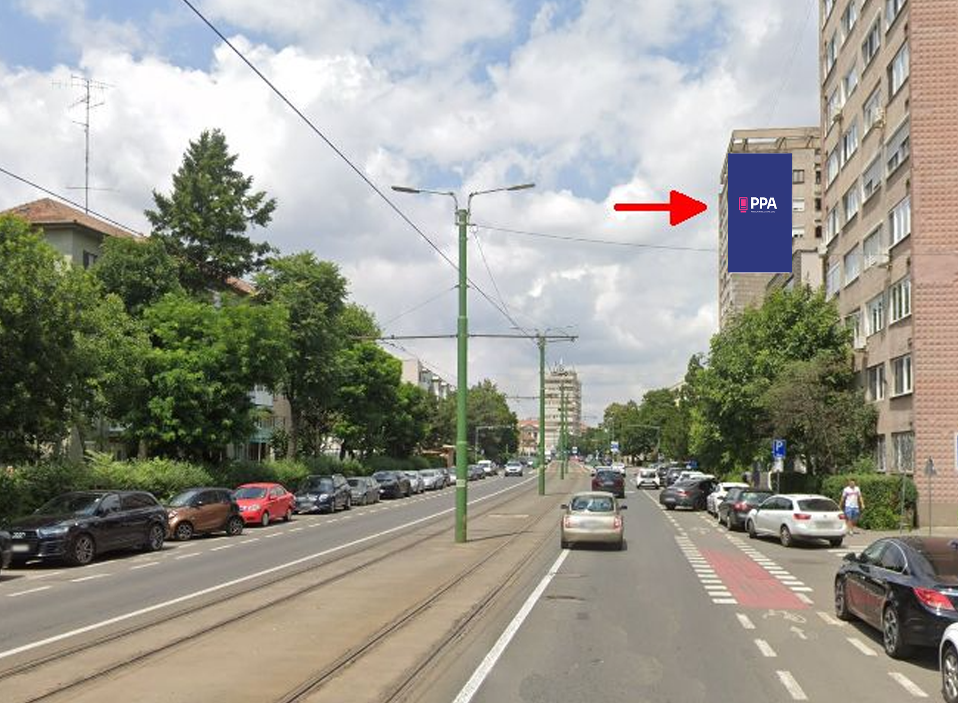 Calea Romanilor Bl J1 sens dinspre cartier Aradul Nou catre centru, 800 m centru