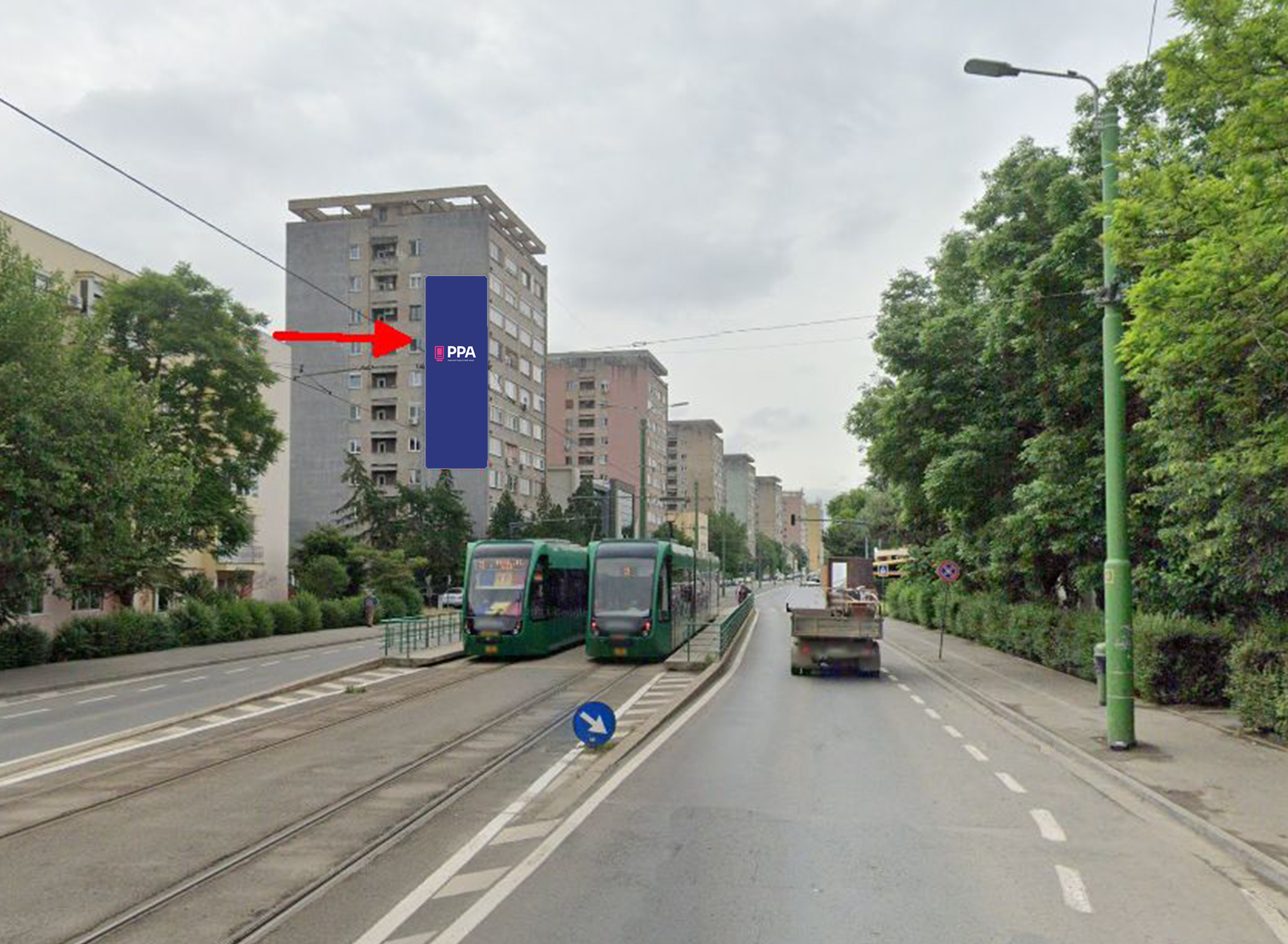 Calea Romanilor Bl J1 sens dinspre centru catre cartier Aradul Nou si Timisoara