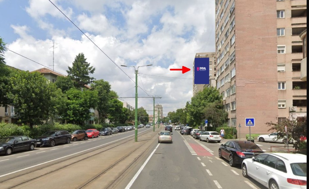 Calea Romanilor Bl J1 sens dinspre cartier Aradul Nou catre centru, 800 m centru